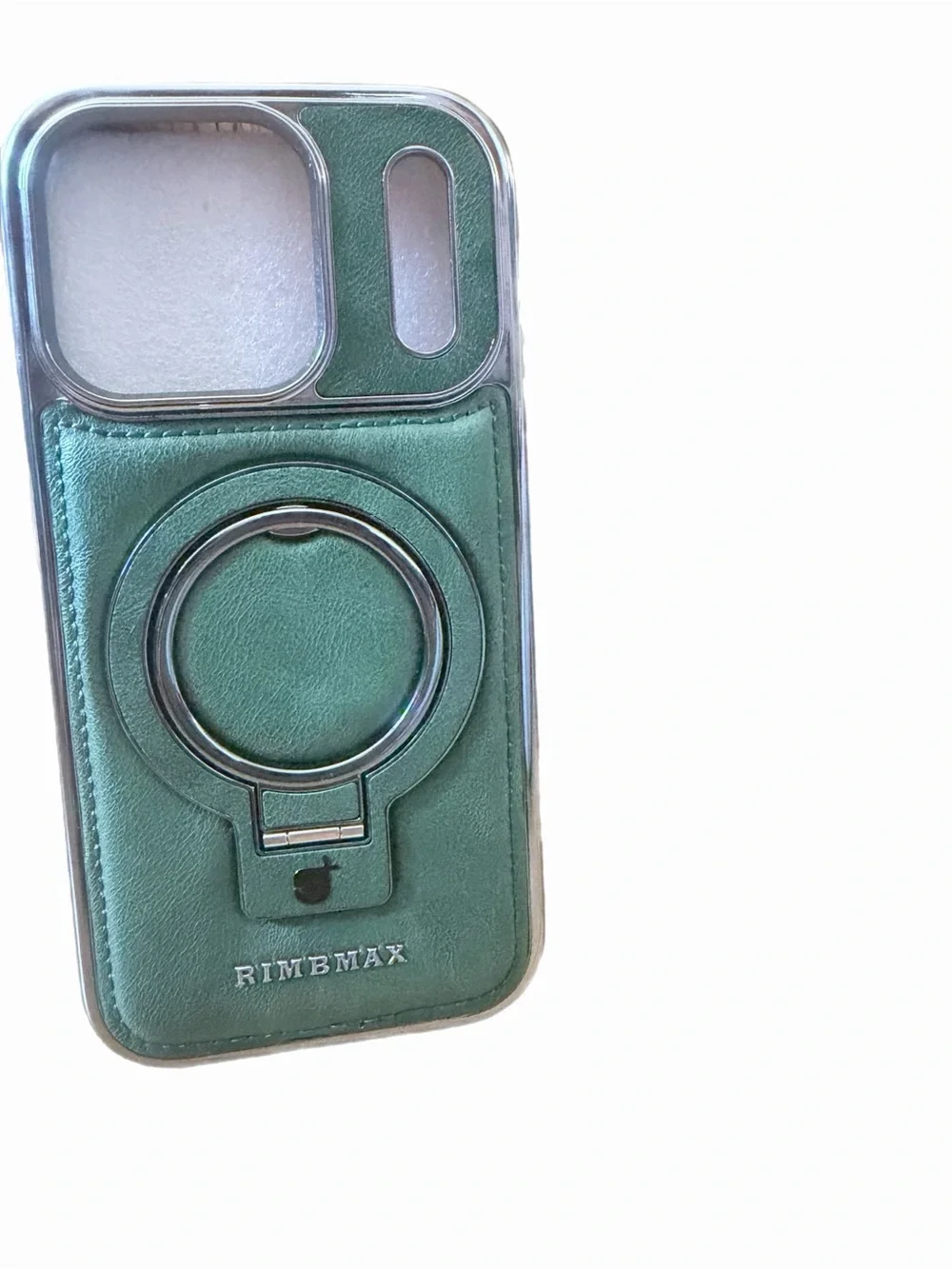 Green Rimemax Magnetic Ring Wallet Case for iPhone 17 Pro